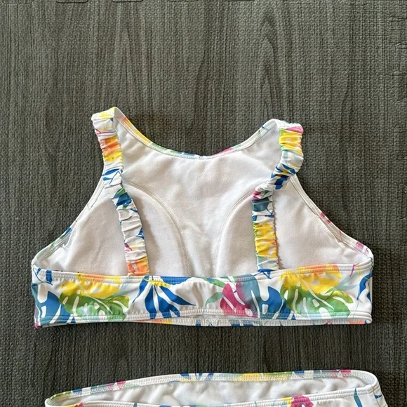 Roxy White and Multicolor Floral Bikini Set - Girls Size 14 - Picture 5 of 7